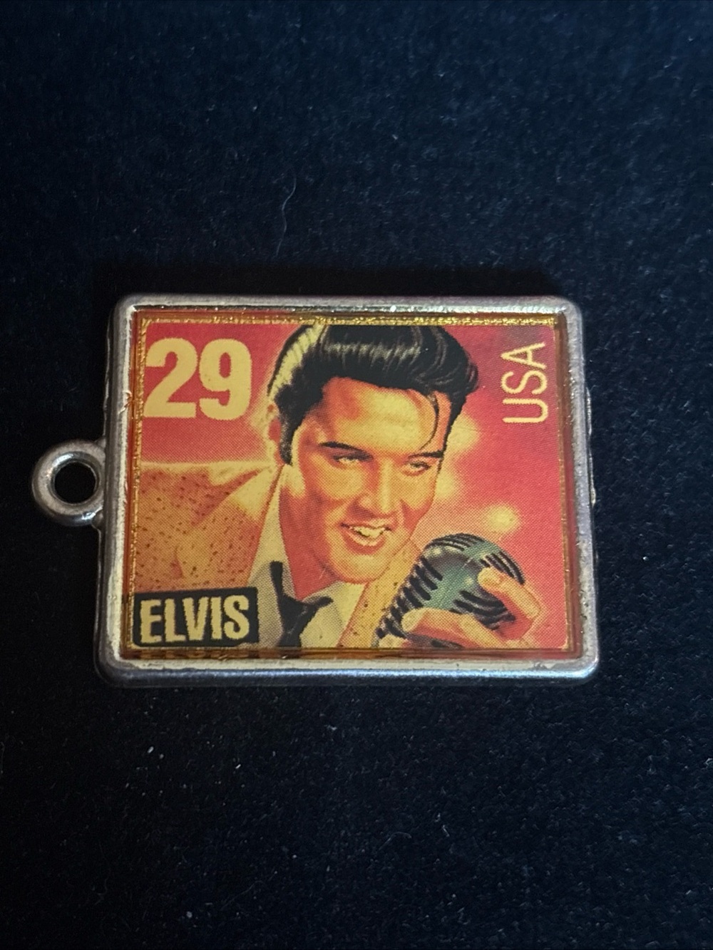 vintage 1993 USPS Postmark Collection Pendant Necklace Charm Elvis Presley